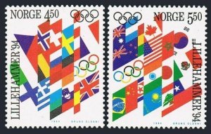 Norway 1053-1058,MNH.Michel 1145-1150. Olympics Lillehammer-1992,Flags,Rings,