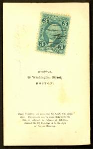 USA 1862 3c PROPRIETARY Revenue Sc R18c Civil War Era Photo BOSTON MASS