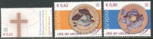 VATICAN Sc#1298-1300 2005 World Youth Day & EUROPA Complete Sets Mint LH