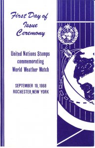 APS Show First Day Ceremony Program UN #188-89 World Weather Watch #1355 Disney