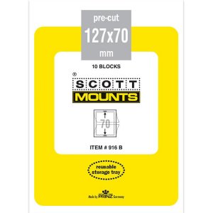 Scott/Prinz Pre-Cut Plate Block, FDC, Postal Card Stamp Mounts 127x70 #916 Black