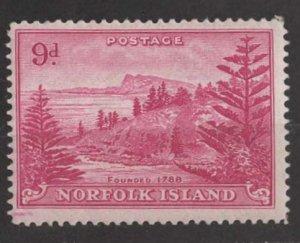 Norfolk Is.  # 10   Ball Bay - 9d.  1947   (1)  LH Unused