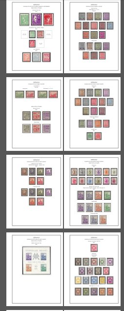 OCCUPIED GERMANY STAMP ALBUM PAGES 1945-1949 (50 color illustrated pages)