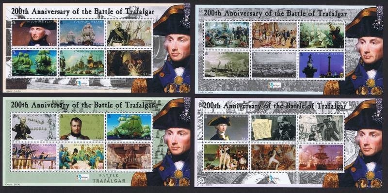 Solomon Is. Bicentenary of the Battle of Trafalgar 4 sheets SG#1087-1110