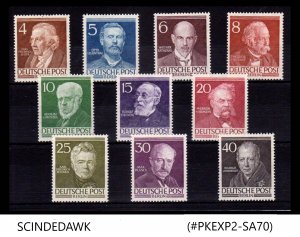 GERMANY BERLIN - 1952-53 PORTRAITS SCOTT#9N84-9N93 - 10V - MINT NH