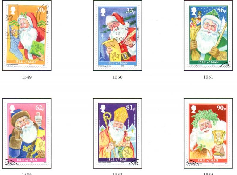 Isle of Man Sc 1341-6 2009 Christmas stamp set used