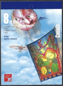 Canada #1811 46¢ Kites (1999). Booklet of 8 stamps. Four stamp designs. MNH