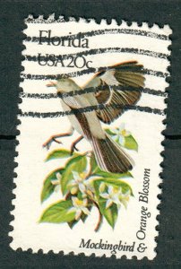 1961A Florida Birds and Flowers used single - bullseye perf 11.25 x 11