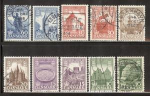 DENMARK SC# 342-51 F-VF U 1953-56