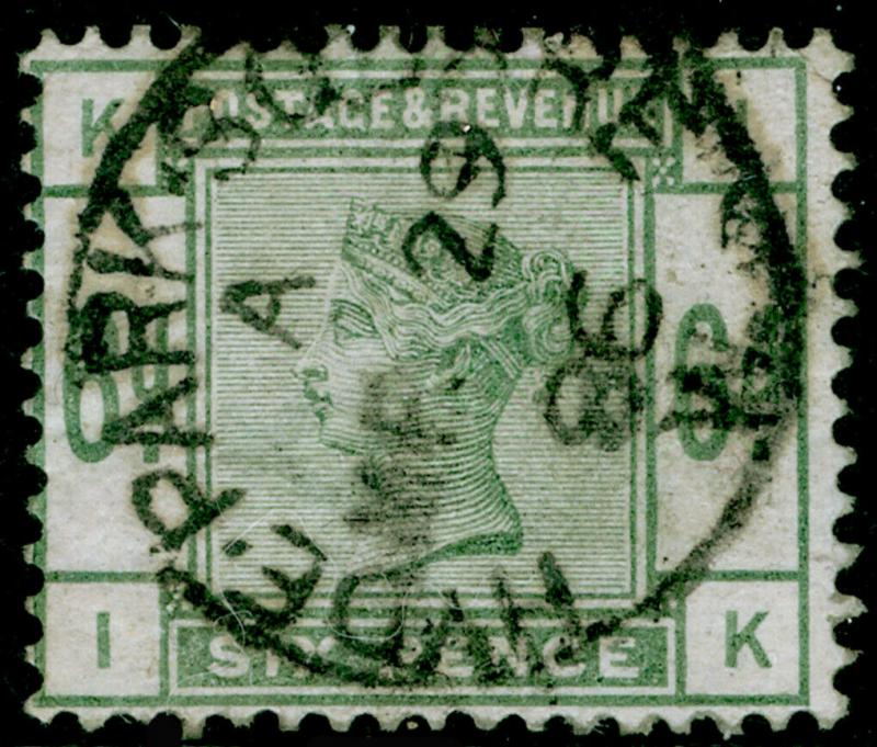 SG194, 6d dull green, FINE USED, CDS. Cat £240. IK