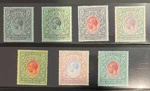 East Africa & Uganda, 1912-18, SC 40-54 &color varieties, MLH