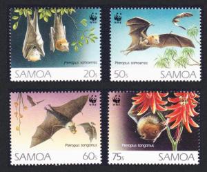 Samoa WWF Fruit Bats 4v SG#898-901 MI#754-757 SC#827-830