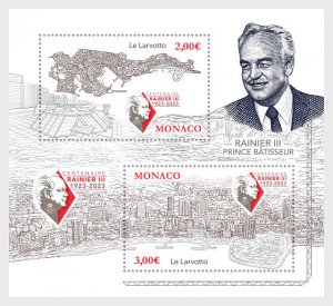 2023 Monaco Rainier III Prince Builder  3 SS (Scott NA) MNH