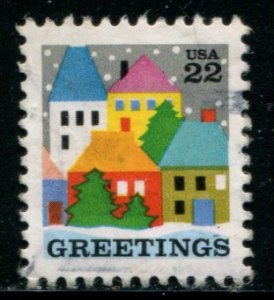 2245 US 22c Greetings - Houses, used