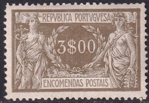 Portugal 1920 Sc Q14 parcel post MH* missing gum on bottom margin