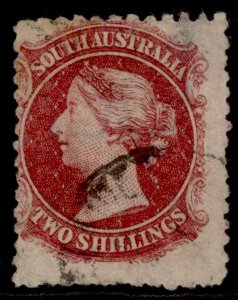 AUSTRALIA - South Australia QV SG110, 2s carmine, USED. Cat £70. WMK LARGE STAR