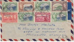 Trinidad & Tobago 1947 Cover w/8 Stamps