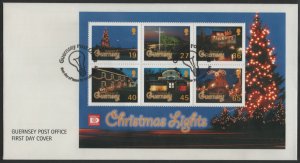 Guernsey 2001 FDC Sc 755a Trees, houses decorated for Christmas Sheet