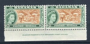 BAHAMAS; 1950s early QEII pictorial issue lovely MINT MNH Inscription PAIR