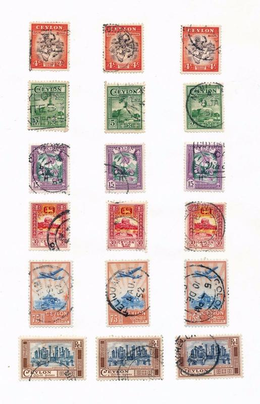 CEYLON 1937/50 M&U To R5 Appx 100 Items  (ELF83