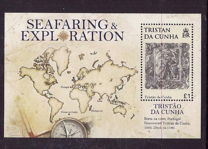 Tristan da Cunha-Sc#863-Unused NH sheet-Maps-Explorer-Tristao da Cunha-2008-