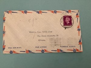 Curacao 1950 to Milano Air Mail  Stamps Cover R41578