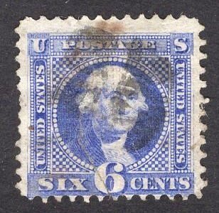US Stamp #115 6c Ultramarine Washington USED SCV $225.00