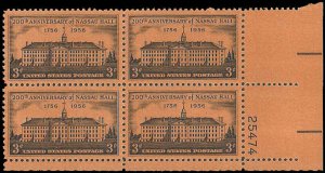 PCBstamps   US #1083 PB 12c(4x3c)Nassau Hall, 25474, MNH, (PB-4)