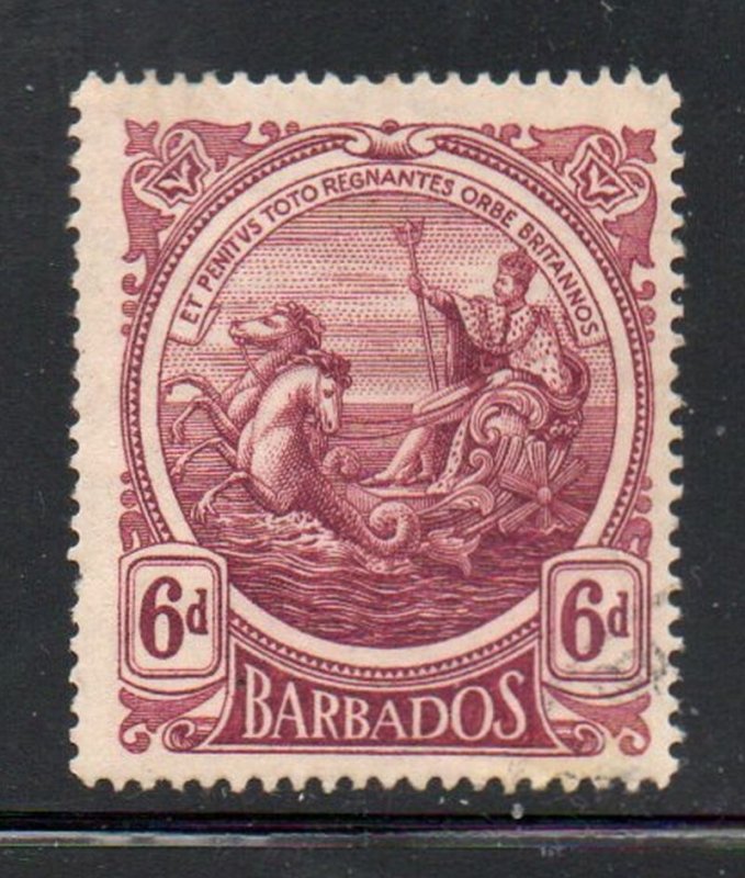 Barbados Sc 135 1918 6d claret Seal of Colony stamp used