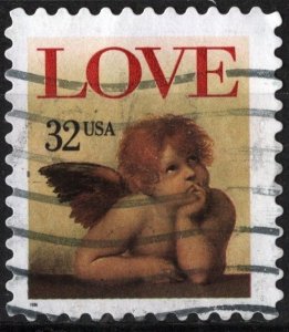 SC#3030 32¢ Love, Cherub Booklet Single (1996) Used