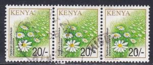 Kenya # 756, Crops - Pyrethrum, Used Strip of Three