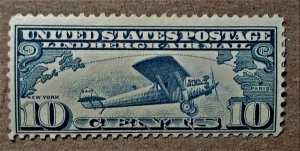 United States #C10 10c Spirit of St. Louis MH (1927)