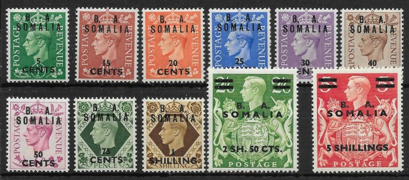 B.O.I.C.-SOMALIA SGS21/31 1950 B.A. SET MTD MINT