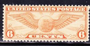 #C19 Winged Globe 6c Mint Never Hinged, Burning Hot Color