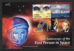 ANTIGUA SGMS4363 2011 FIRST MAN IS SPACE MNH