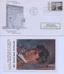 1433 8c JOHN SLOAN - 1st Ross Public Library cachet w/insert card