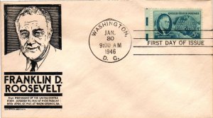 #933 Franklin D. Roosevelt FDR – Anderson Cachet EV22