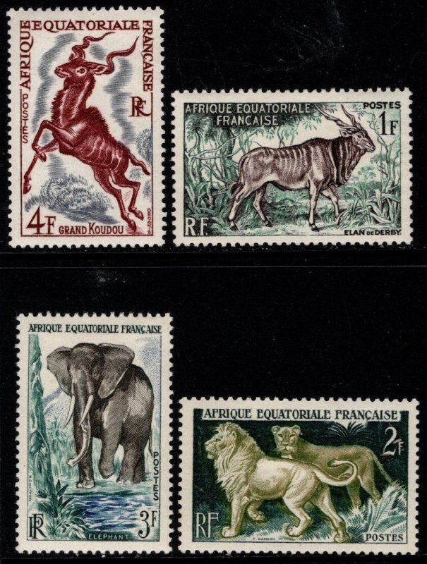 1957 French Equatorial Africa Scott #- 195-198 Wildlife Issue Set/4 Unused