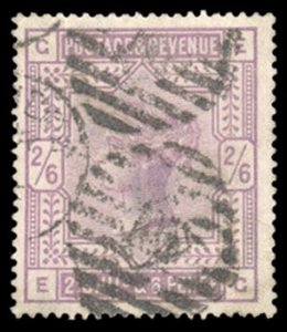 British Commonwealth - Great Britain #96 Cat$165, 1883 2sh6p lilac, used