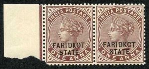 ICS FARIDKOT SG2v 1a Brown Purple Variety KCT Feb 1894 printing U/M 