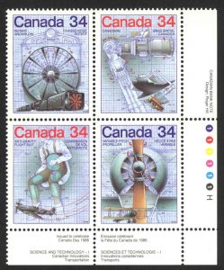 Canada Sc# 1102a MNH PB LR 1986 34c Canada Day Science & Technology