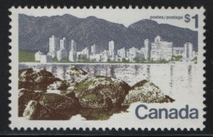 Canada 1973 MNH Sc 599 $1 Vancouver, tagged, DF