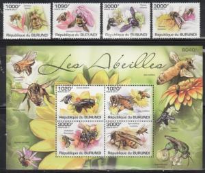 Burundi Bees and Butterflies Stamp Lot - 2 Complete Mint NH Sets