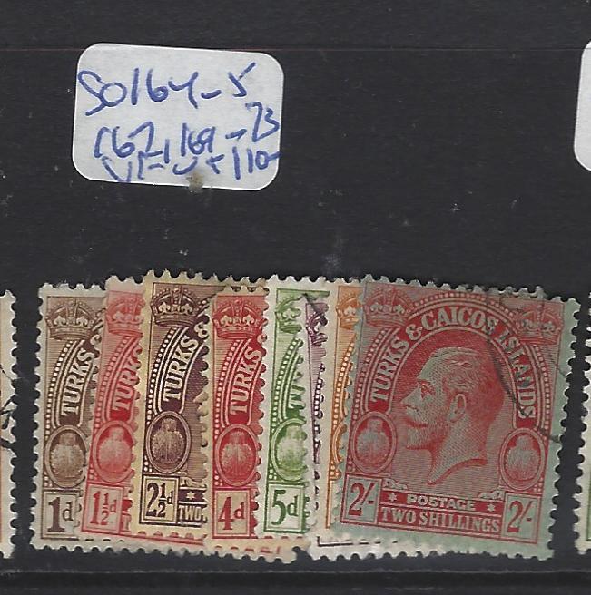 TURKS AND CAICOS  (P3006BB)  KGV  SG 164-5, 167, 169-173      VFU