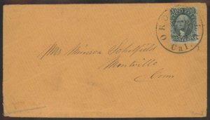 USA 1859 Oroville California Sc31 10c Green Washington Cover Monteville C 110081