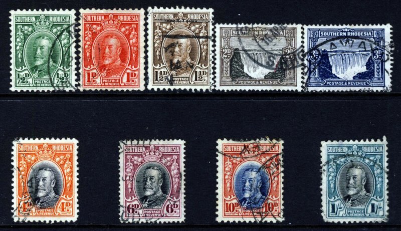 SOUTHERN RHODESIA King George V 1931-37 Definitive Part Set SG 15 to SG 23 VFU