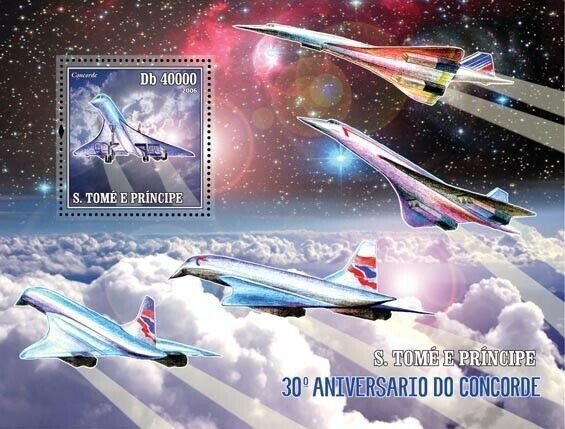 S. TOME & PRINCIPE 2006 - 30th Anniversary of Concorde s/s. Mi 2728/ BL.533.