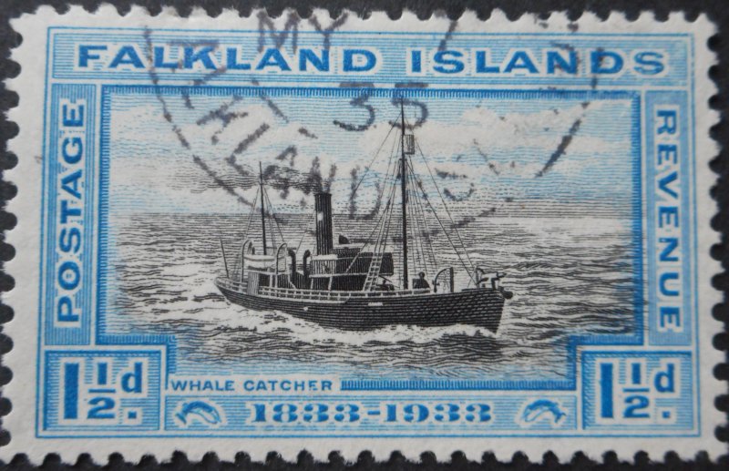 Falkland Islands 1933 GV Centenary 1½d SG 129 used