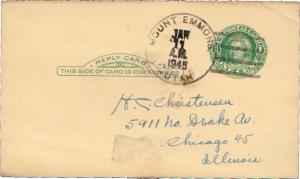 United States Utah Mount Emmons 1945 4f-bar  1917-1952  Postal card  Philatelic.