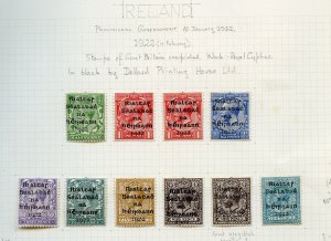 IRELAND SCOTT #1/8+ DEFINITIVE OVERPRINTS MINT HINGED---SCOTT $77.80